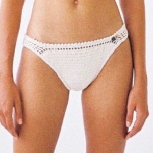 She Made Me White Crochet Bikini Bottoms
